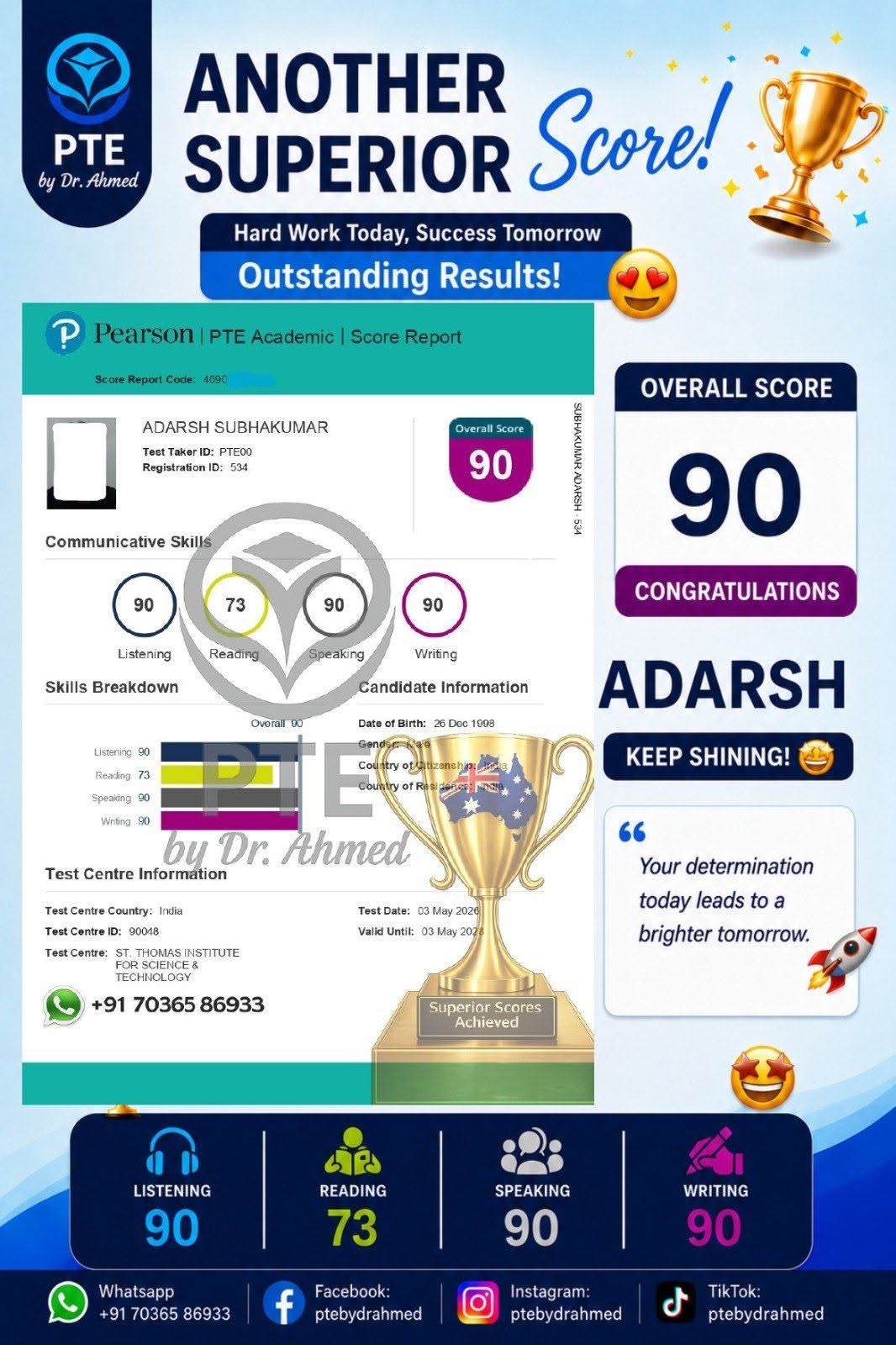 Student score report