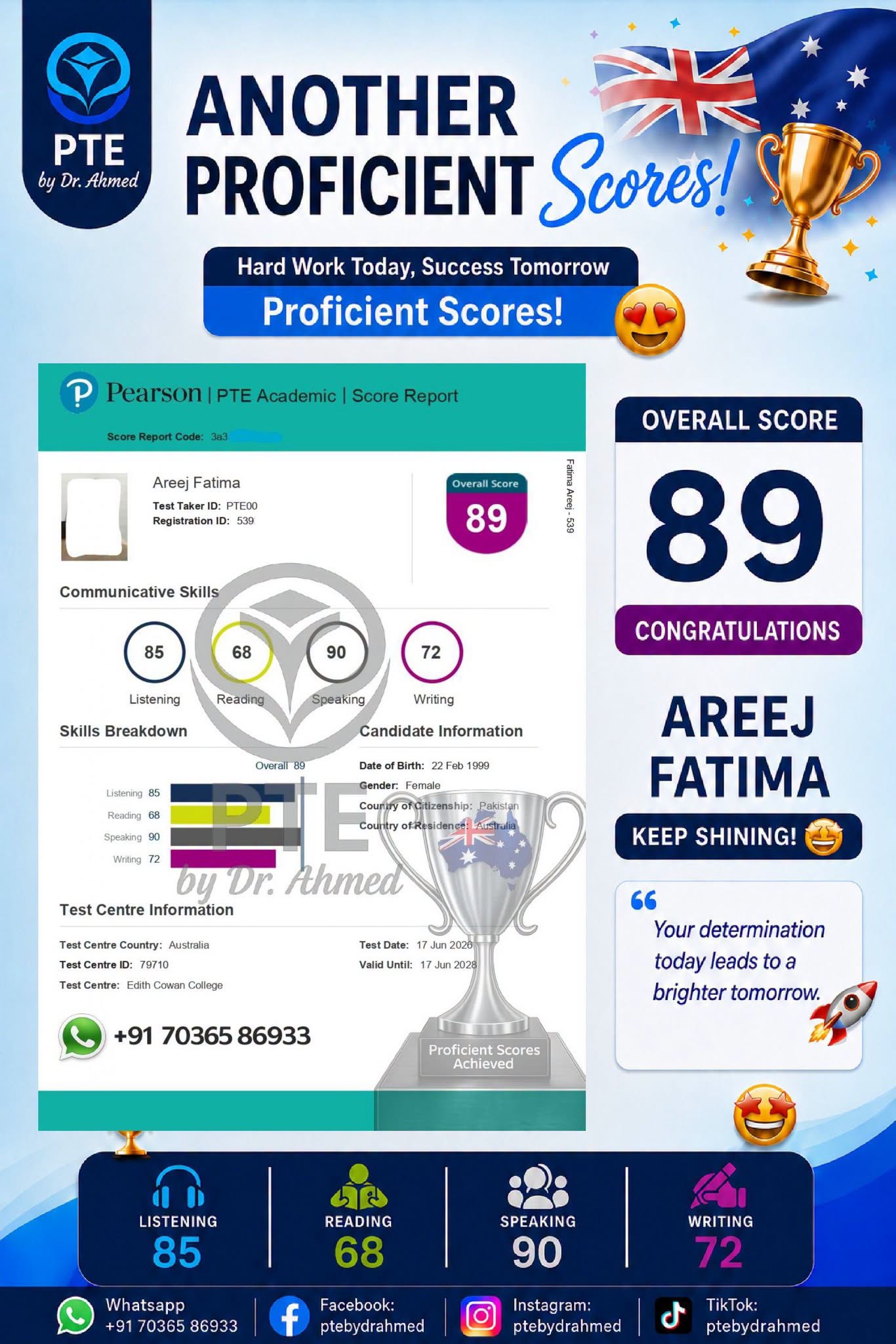 Student score report